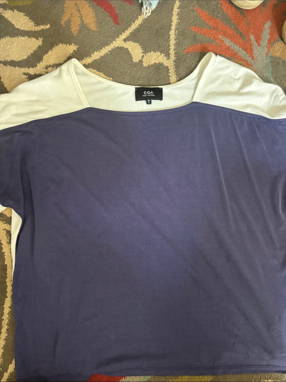 COA Two-Tone Purple and Cream Short Sleeve Women’s Tee